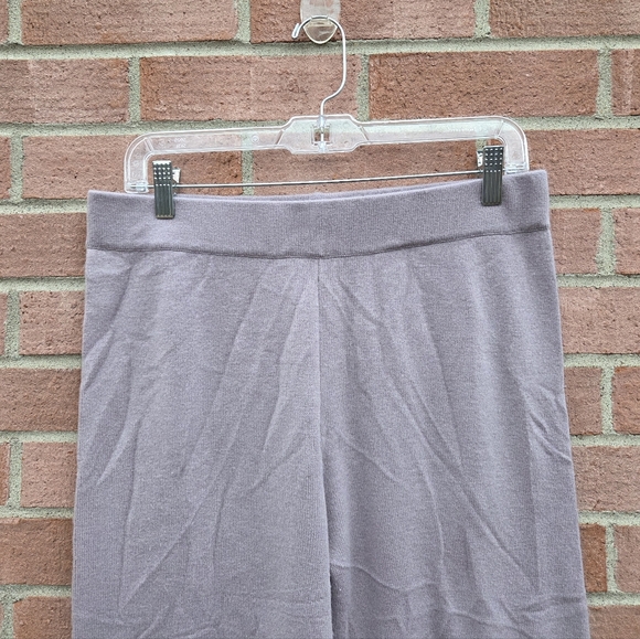 Neiman Marcus Fusty Lavender Cashmere Pull-on Lounge Wide Leg Pants Medium - Picture 2 of 6